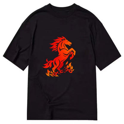 FREEDOM FLAMES | Wild horse breaking fire chains | Liberation | Barriers burned | - Classic T-shirt - Black