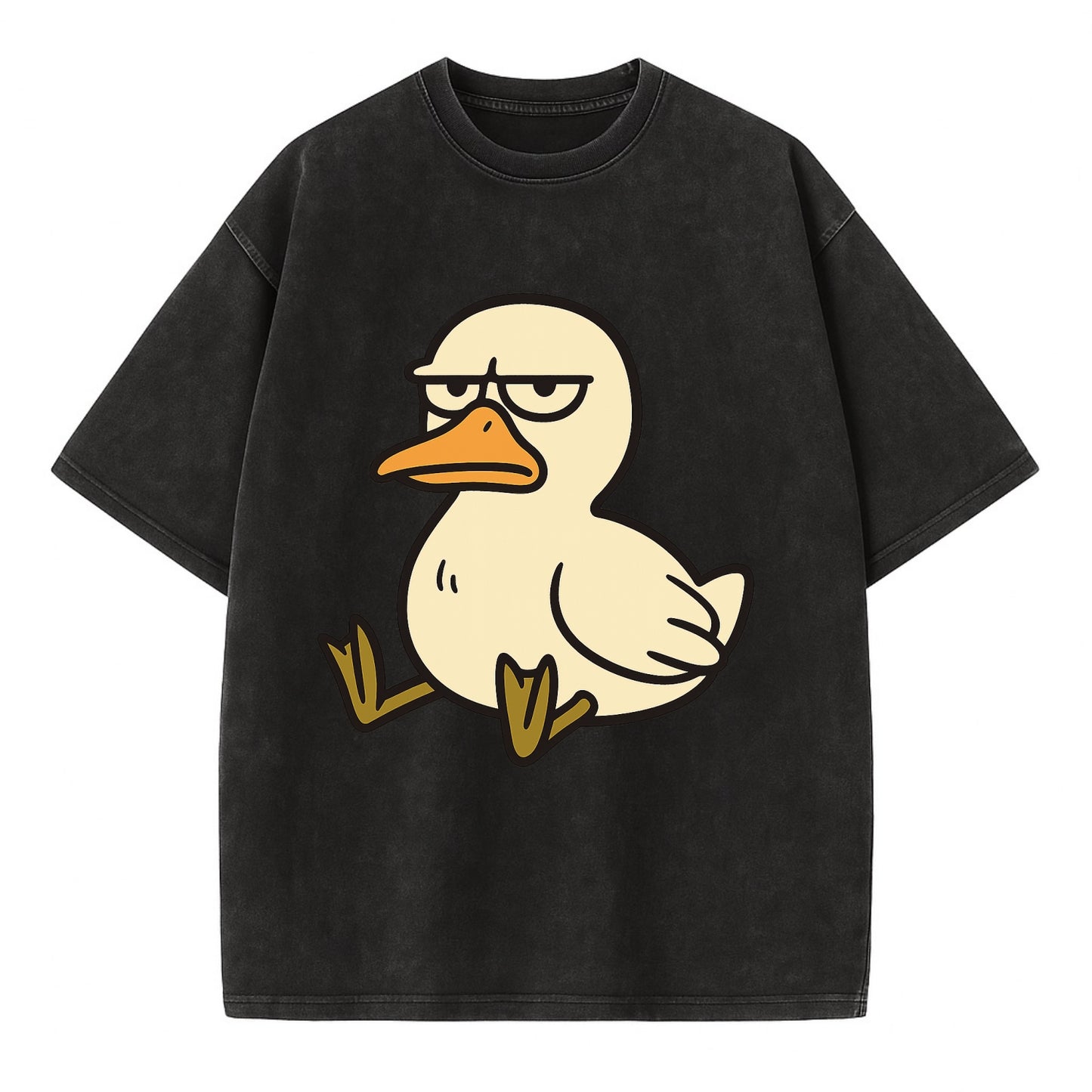 The Duck Judging Silently - Vintage T-shirt - Black