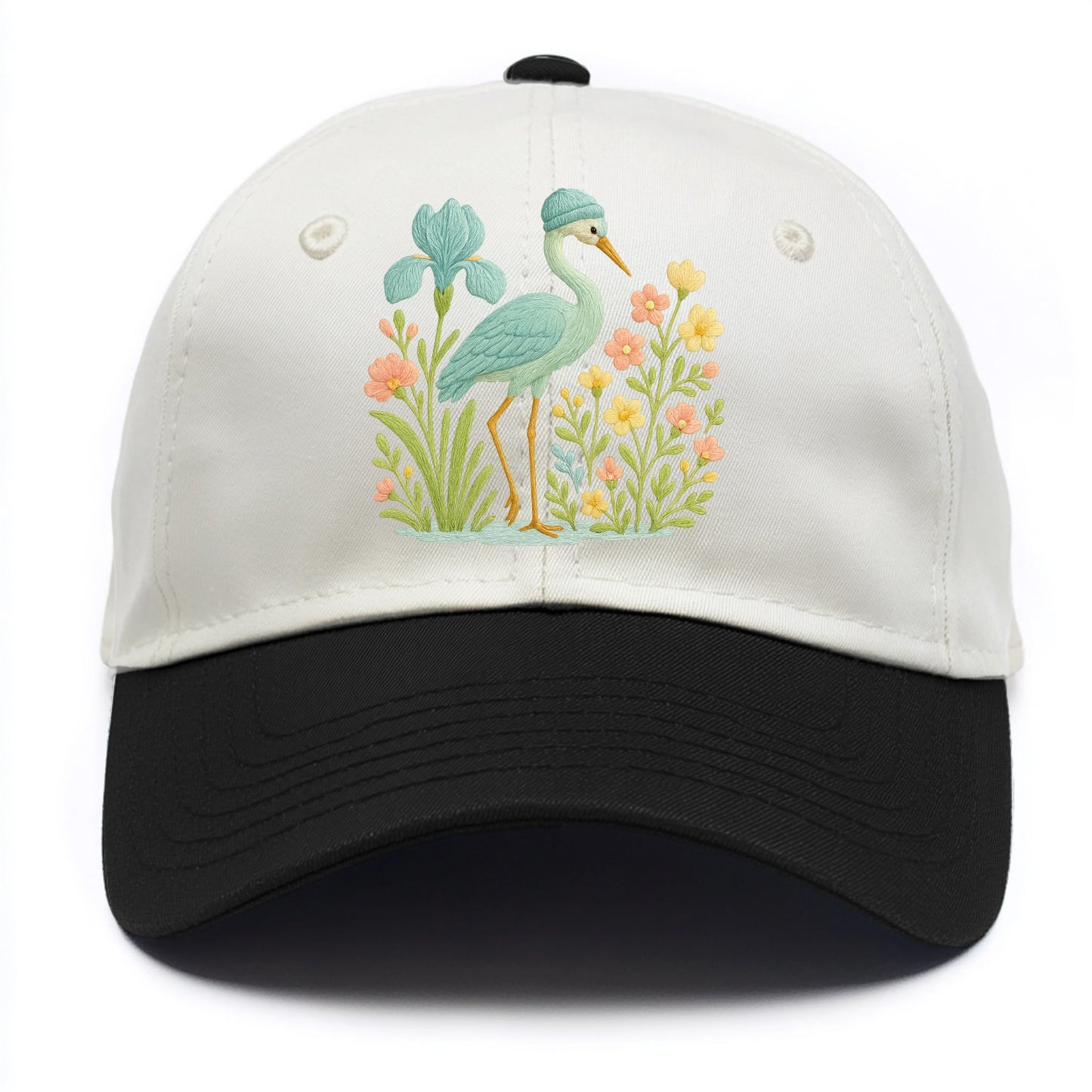 Mint Crane - Two Tone Cap - Black