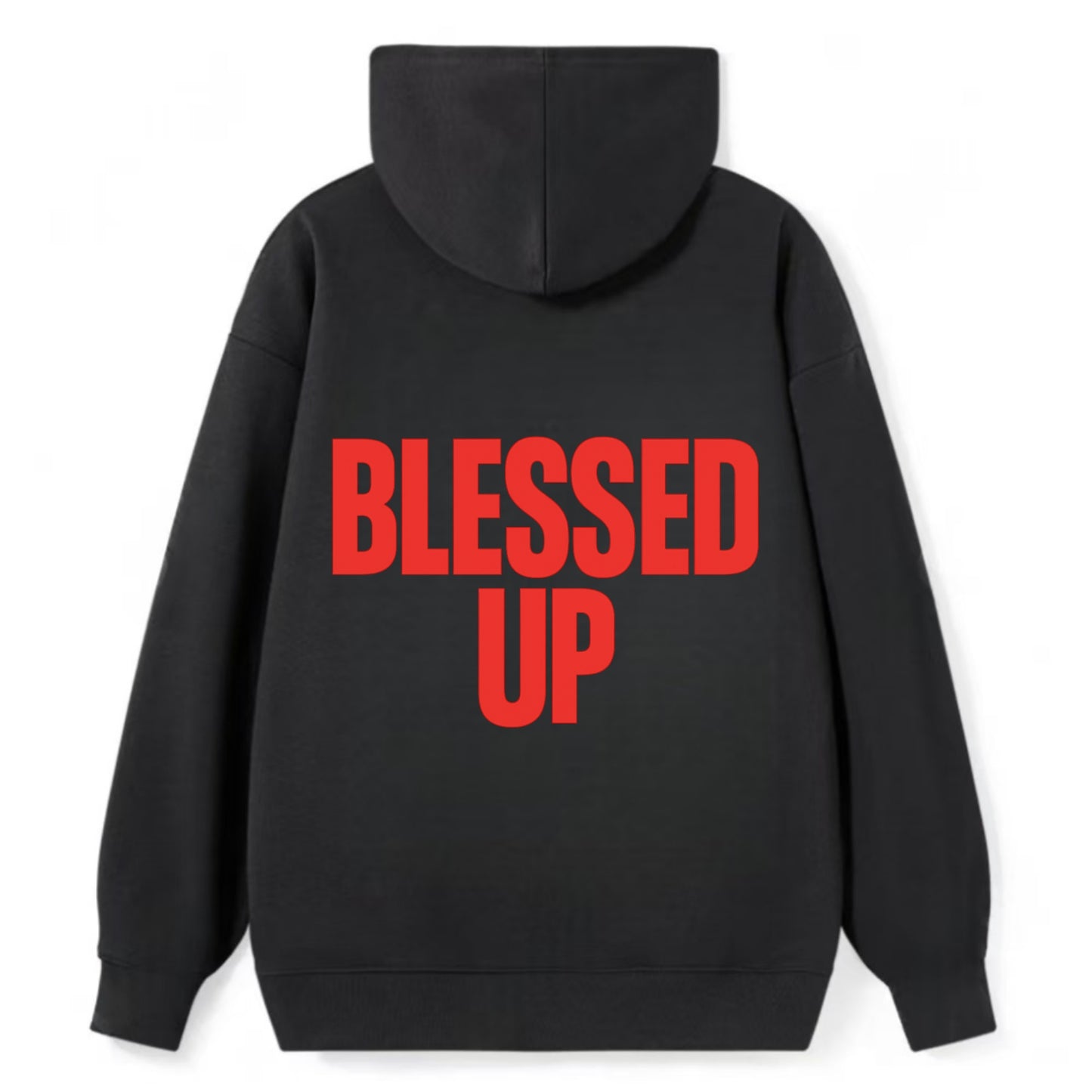 Bold typography design - "BLESSED UP" - recognizing fortune - Classic Pullover Hoodie - Black