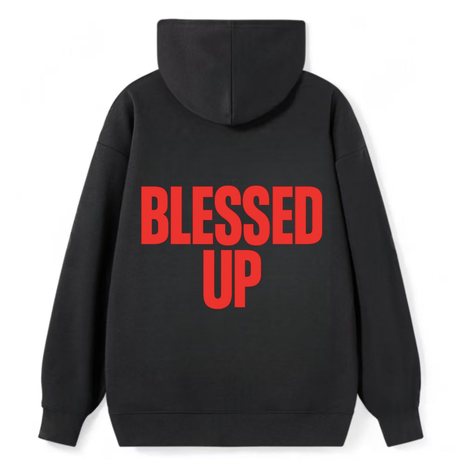 Bold typography design - "BLESSED UP" - recognizing fortune - Classic Pullover Hoodie - Black