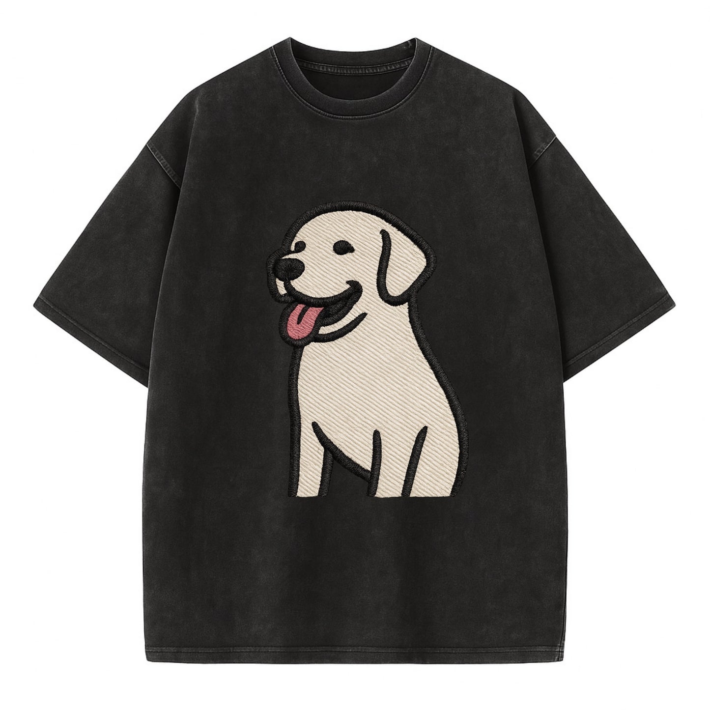 Labrador - Happy panting expression - Vi Vintage T-shirt - Black