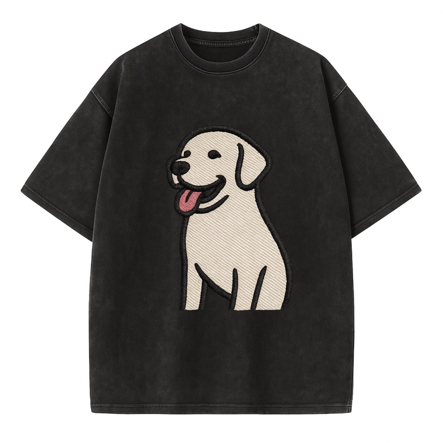 Labrador - Happy panting expression - Vi Vintage T-shirt - Black