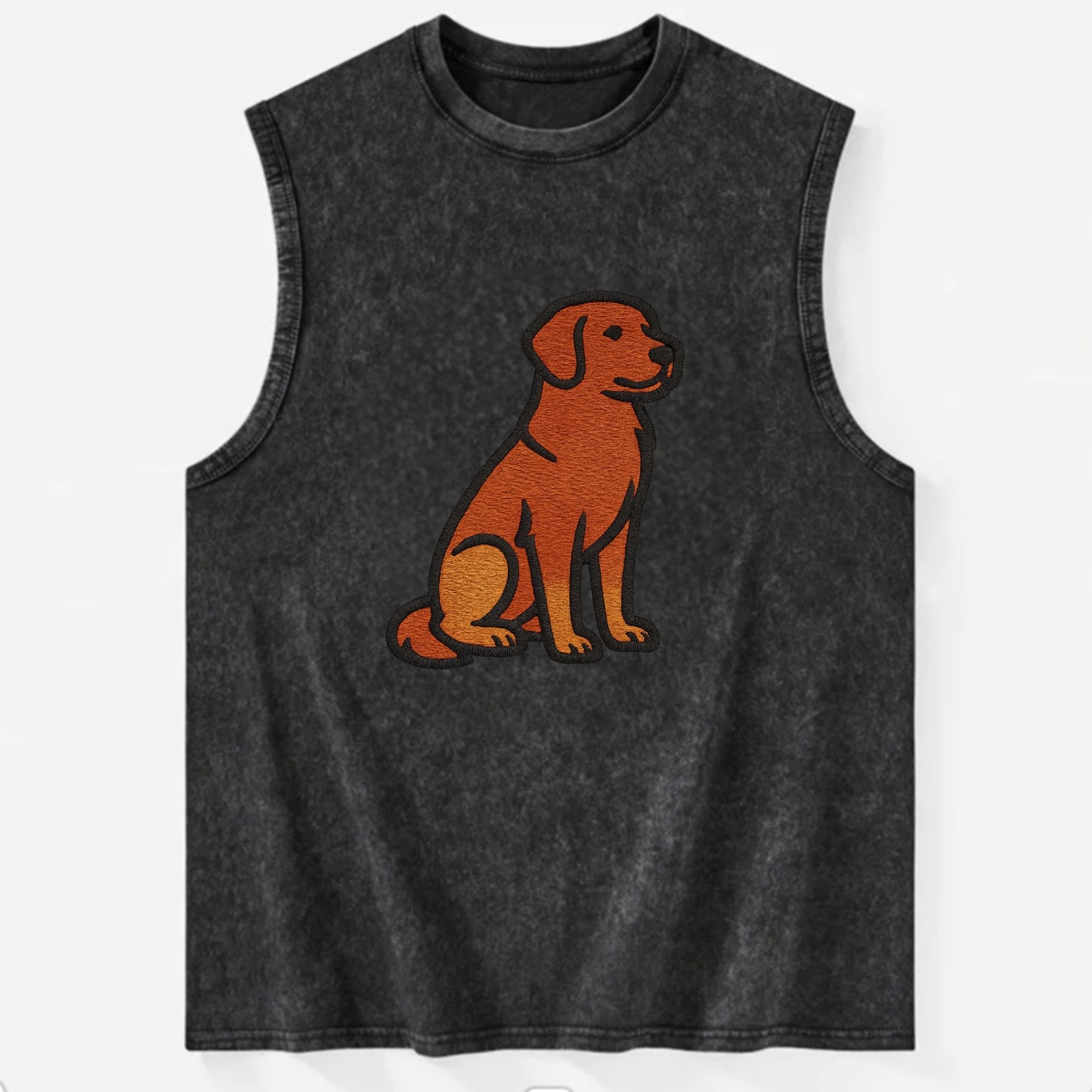 Nova Scotia Duck Tolling Retriever - Red embroidered pose - Vintage Washed Tank - Black