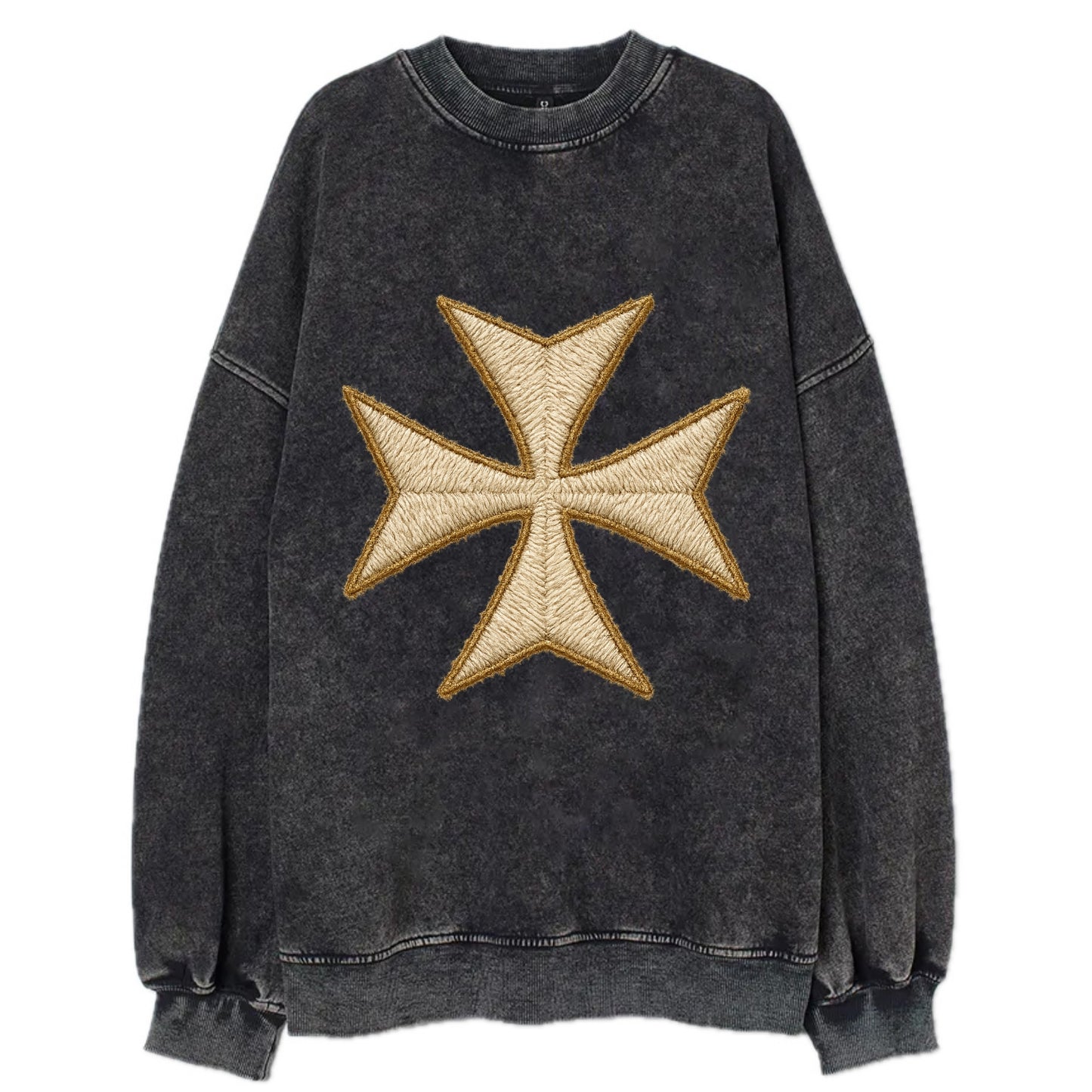 Hospitaller Cross  - Vintage Sweatshirt - Black