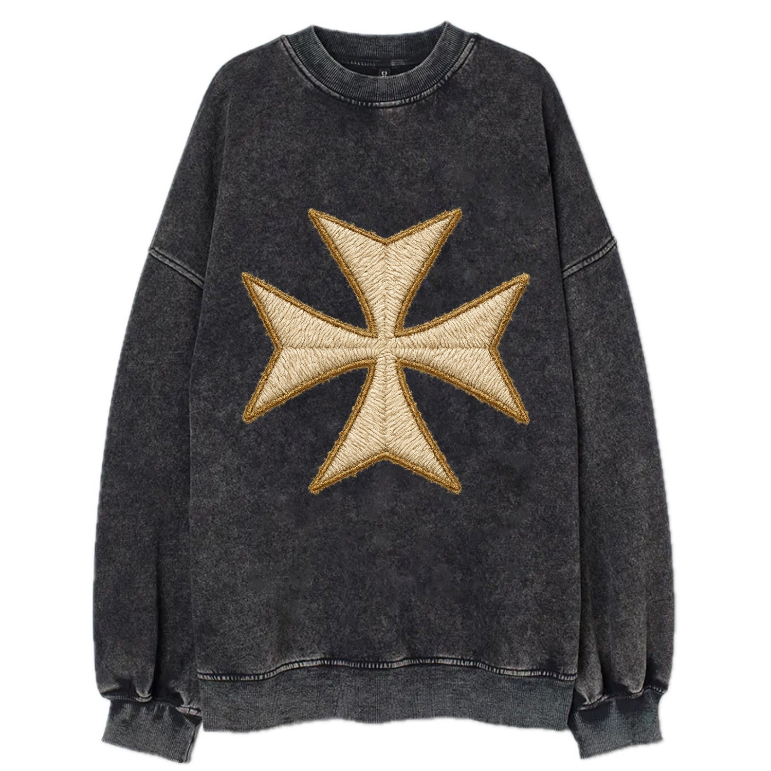 Hospitaller Cross  - Vintage Sweatshirt - Black