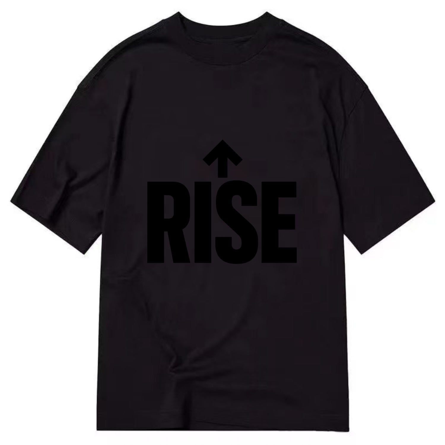Bold typography design - "RISE" - getting up, ascending, elevating - Classic T-shirt - Black