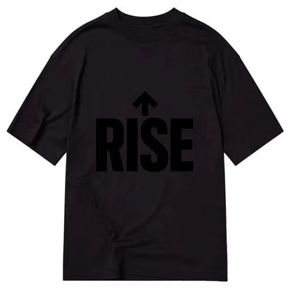 Bold typography design - "RISE" - getting up, ascending, elevating - Classic T-shirt - Black