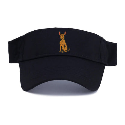 Pharaoh Hound - Tan colored embroidered pose - Visor - Black