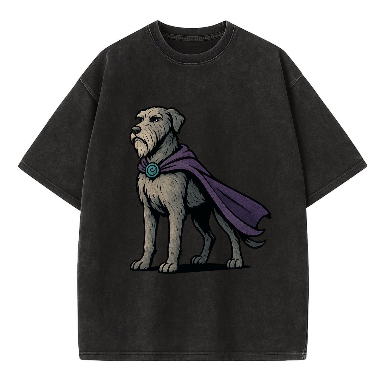 Irish Wolfhound Mystic Hero  - Vintage T-shirt - Black