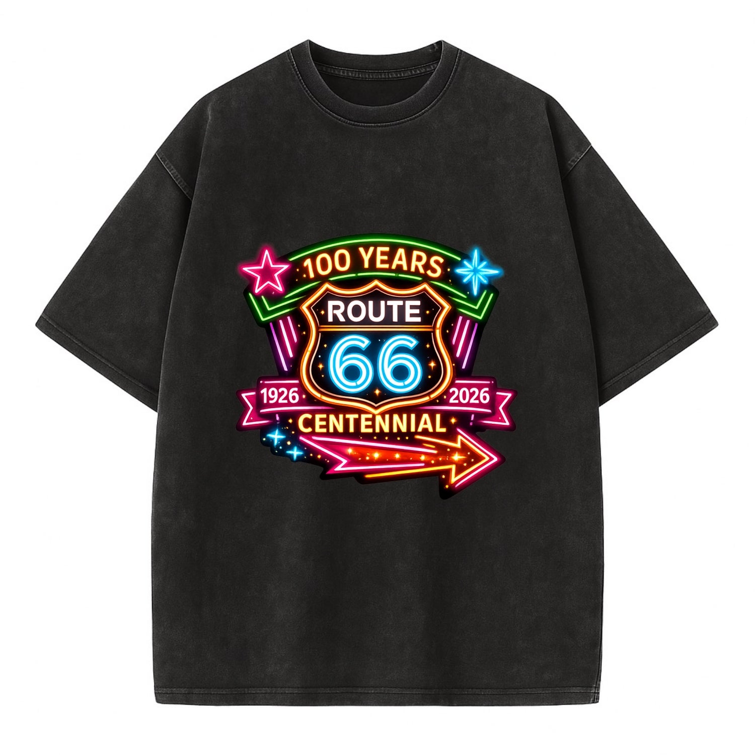 CENTENNIAL BADGE | 100 Years celebration emblem | 1926-2026 dates | Anniversary - Vintage T-shirt - Black