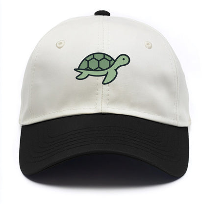 Sea Turtle - Green with shell pattern flat side profile - Two Tone Cap - Black