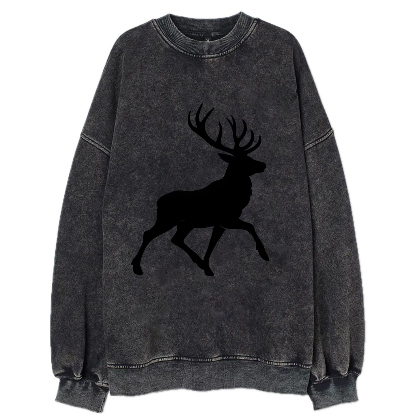 Deer with majestic antlers - Vintage Sweatshirt - Black