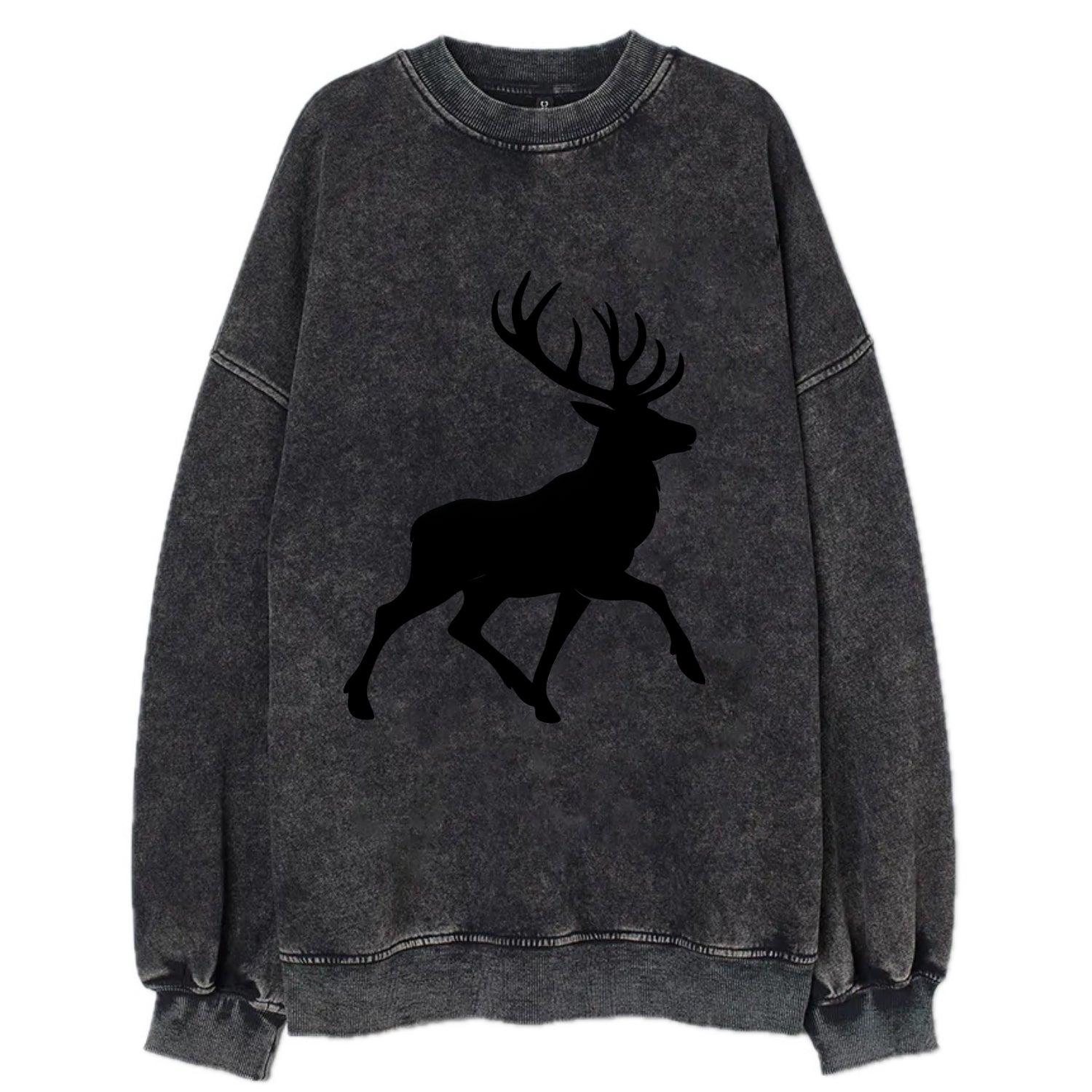 Deer with majestic antlers - Vintage Sweatshirt - Black