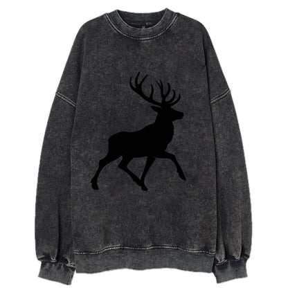 Deer with majestic antlers - Vintage Sweatshirt - Black