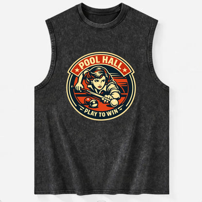 Cue Queen Emblem - Vintage Washed Tank - Black