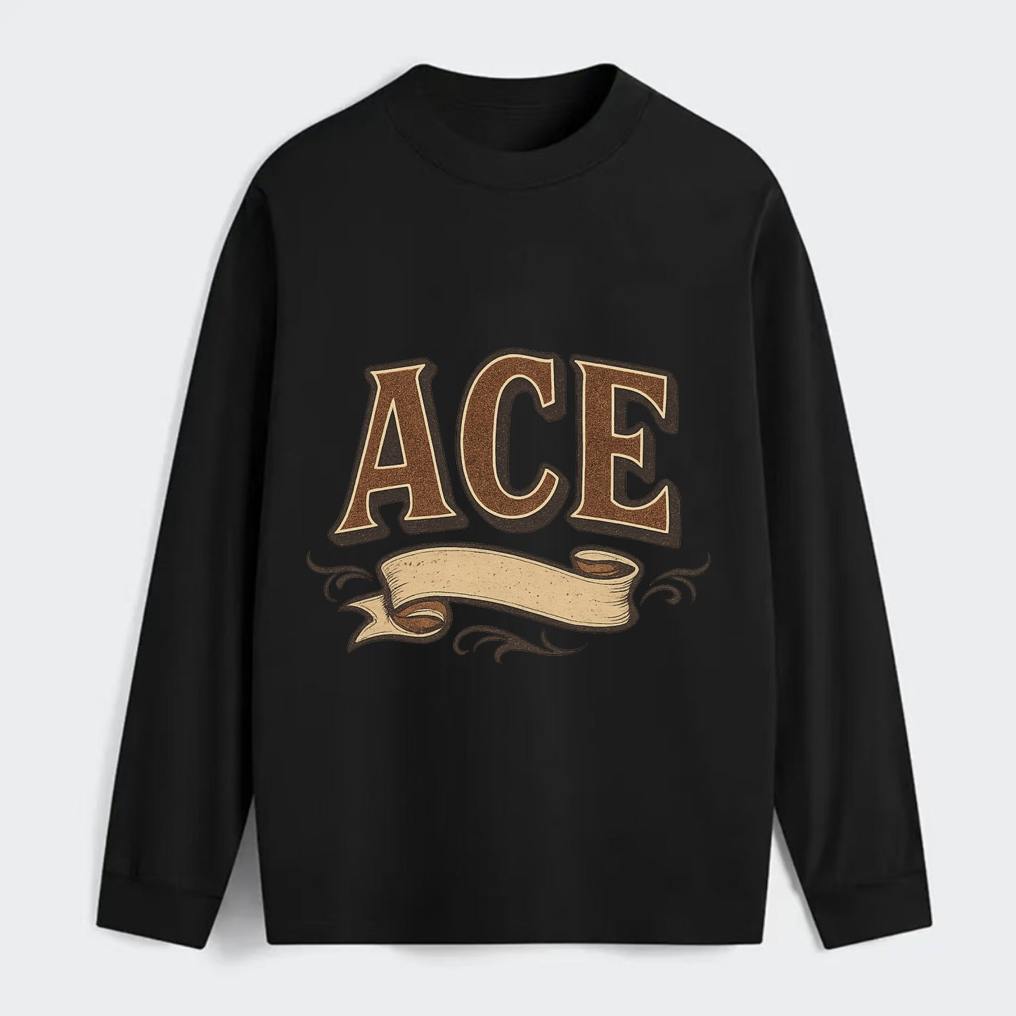 Bold typography design - "ACE" - expert, the best at something - Classic Long Sleeve Shirt - Black