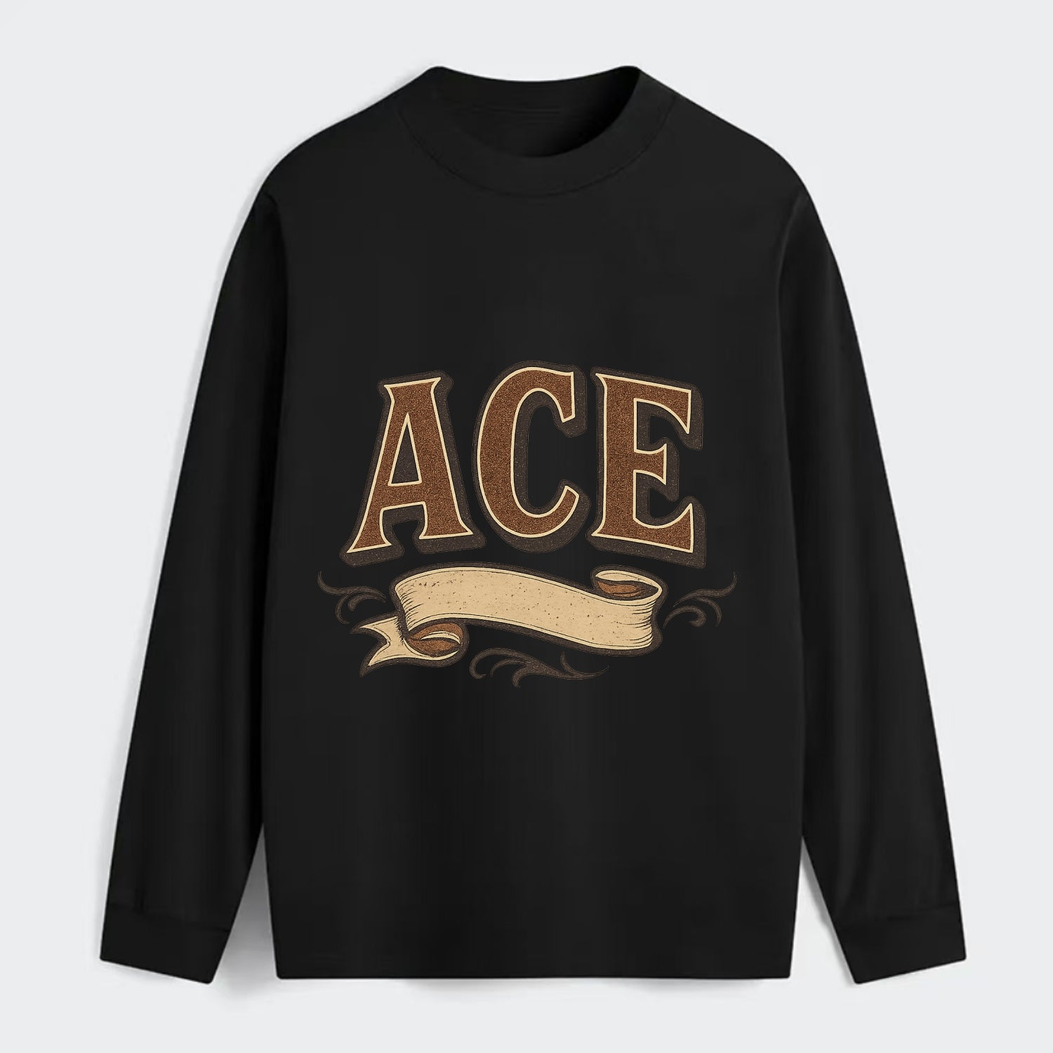 Bold typography design - "ACE" - expert, the best at something - Classic Long Sleeve Shirt - Black