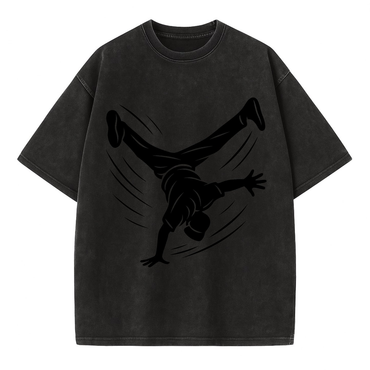 Breakdancer windmill move - Vintage T-shirt - Black