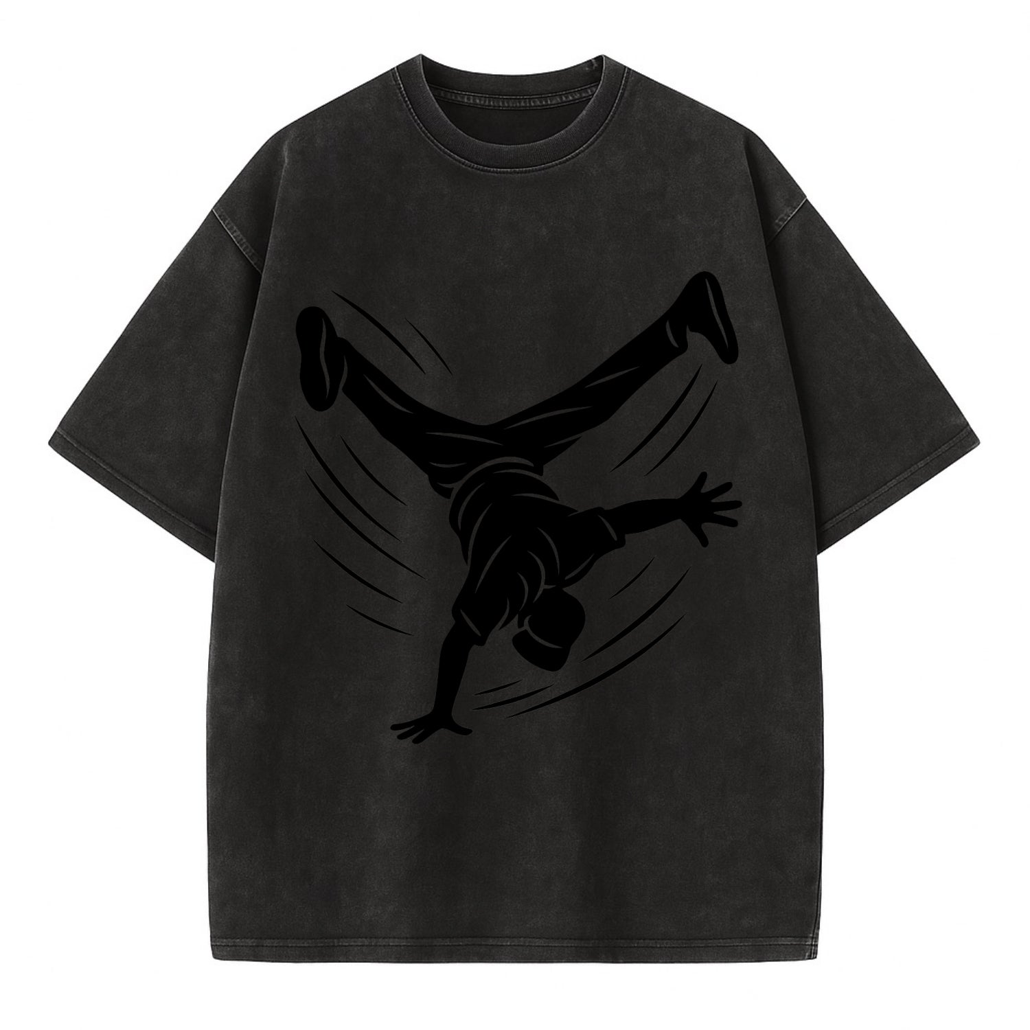 Breakdancer windmill move - Vintage T-shirt - Black