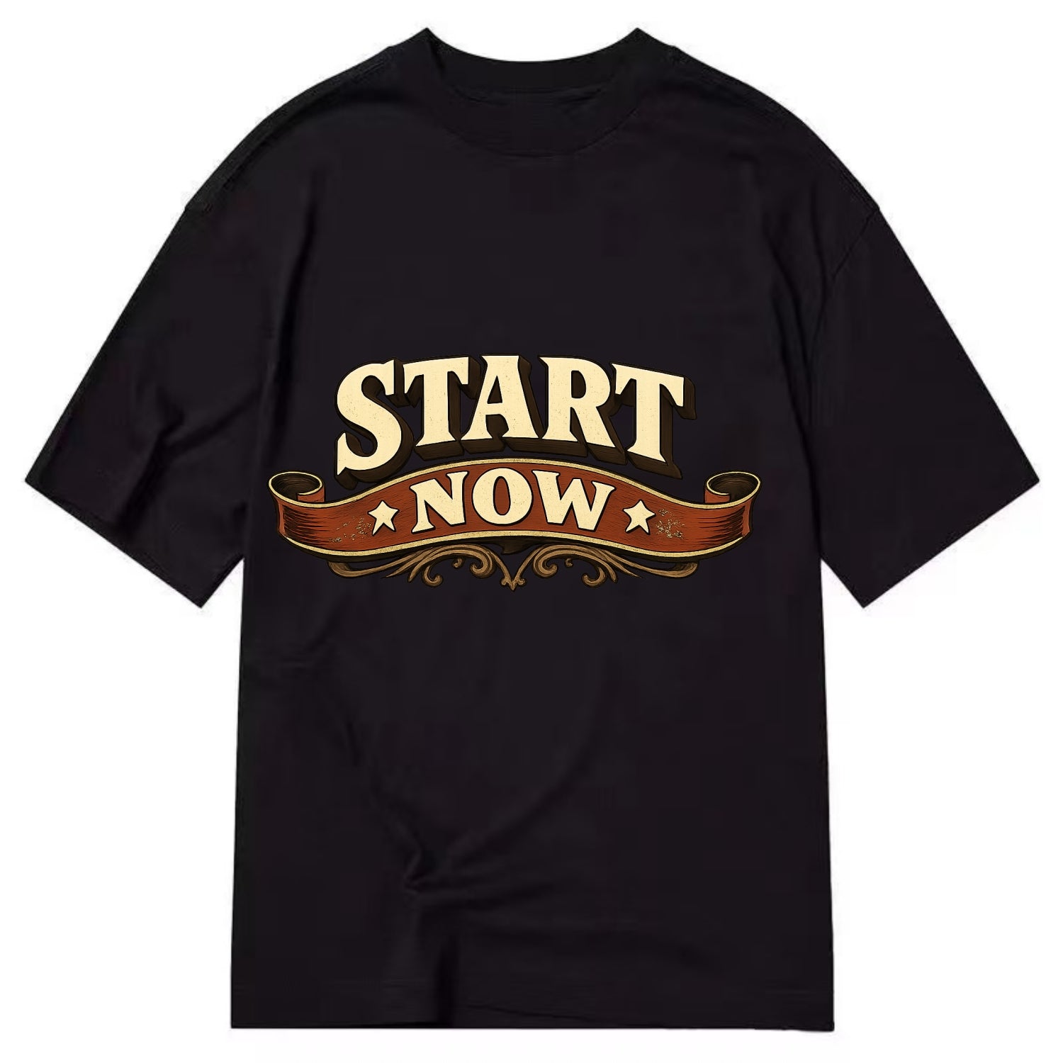 Bold typography design - "START NOW" - begin immediately, no delay - Classic T-shirt - Black