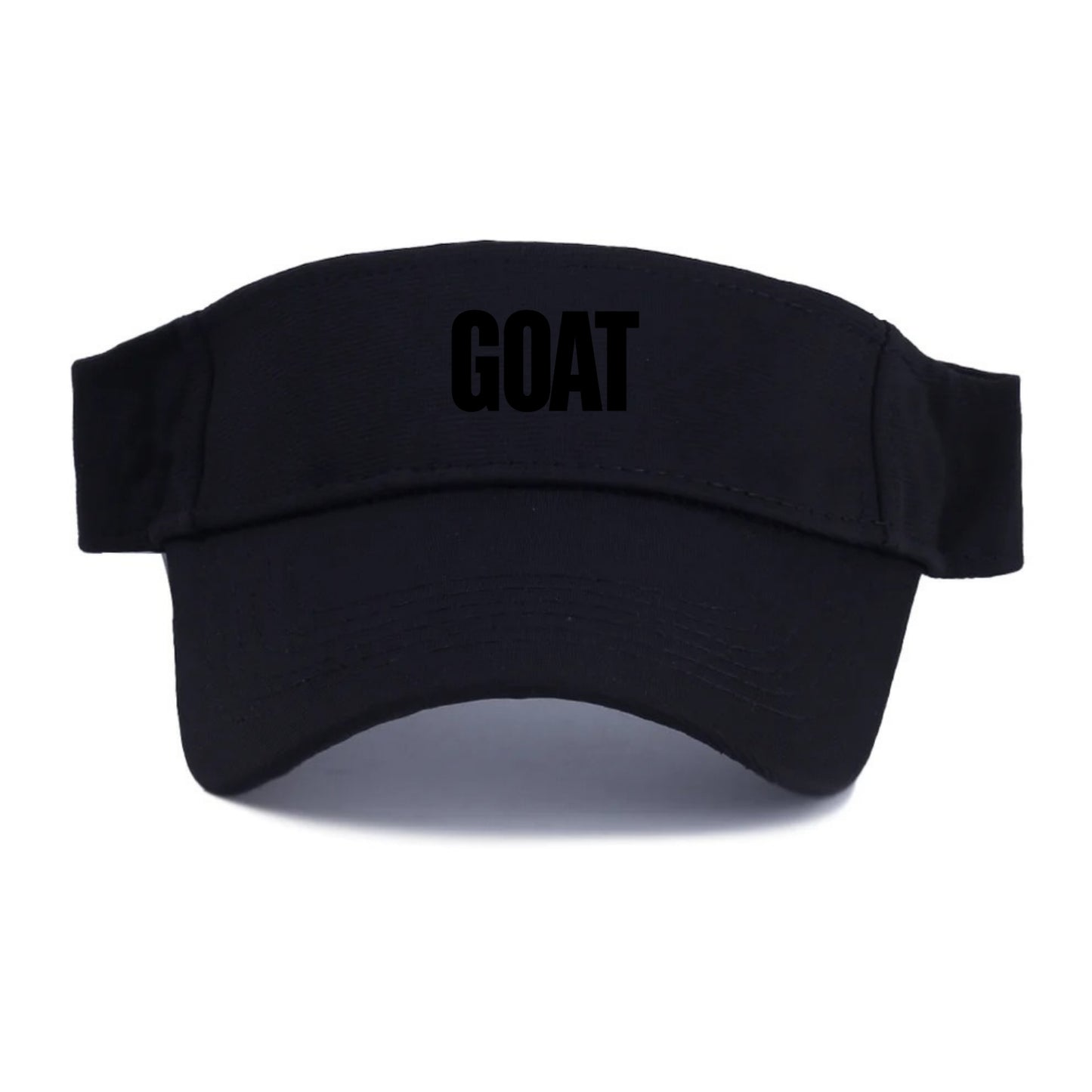 Bold typography design - "GOAT" - greatest of all time - Visor - Black