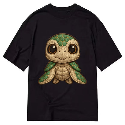 Baby Green Sea Turtle - emerald shell, large innocent brown eyes, tiny flippers, - Classic T-shirt - Black