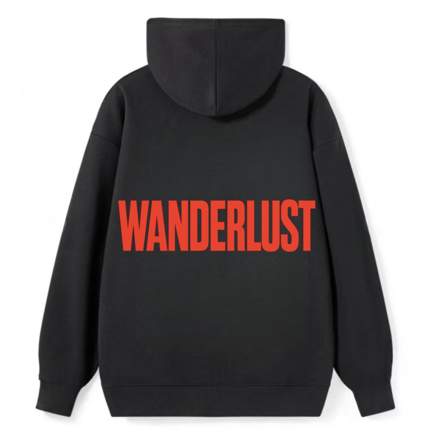 Bold typography design - "WANDERLUST" - desire to travel, explore the - Classic Pullover Hoodie - Black