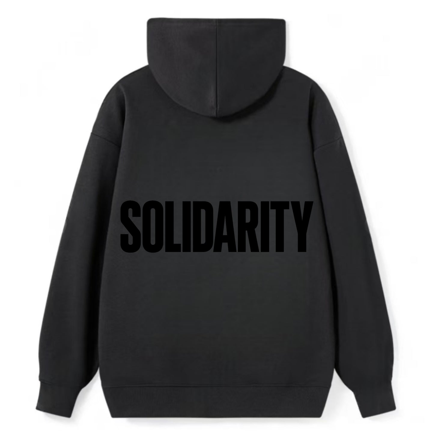 Bold typography design - "SOLIDARITY" - standing together, support - Classic Pullover Hoodie - Black