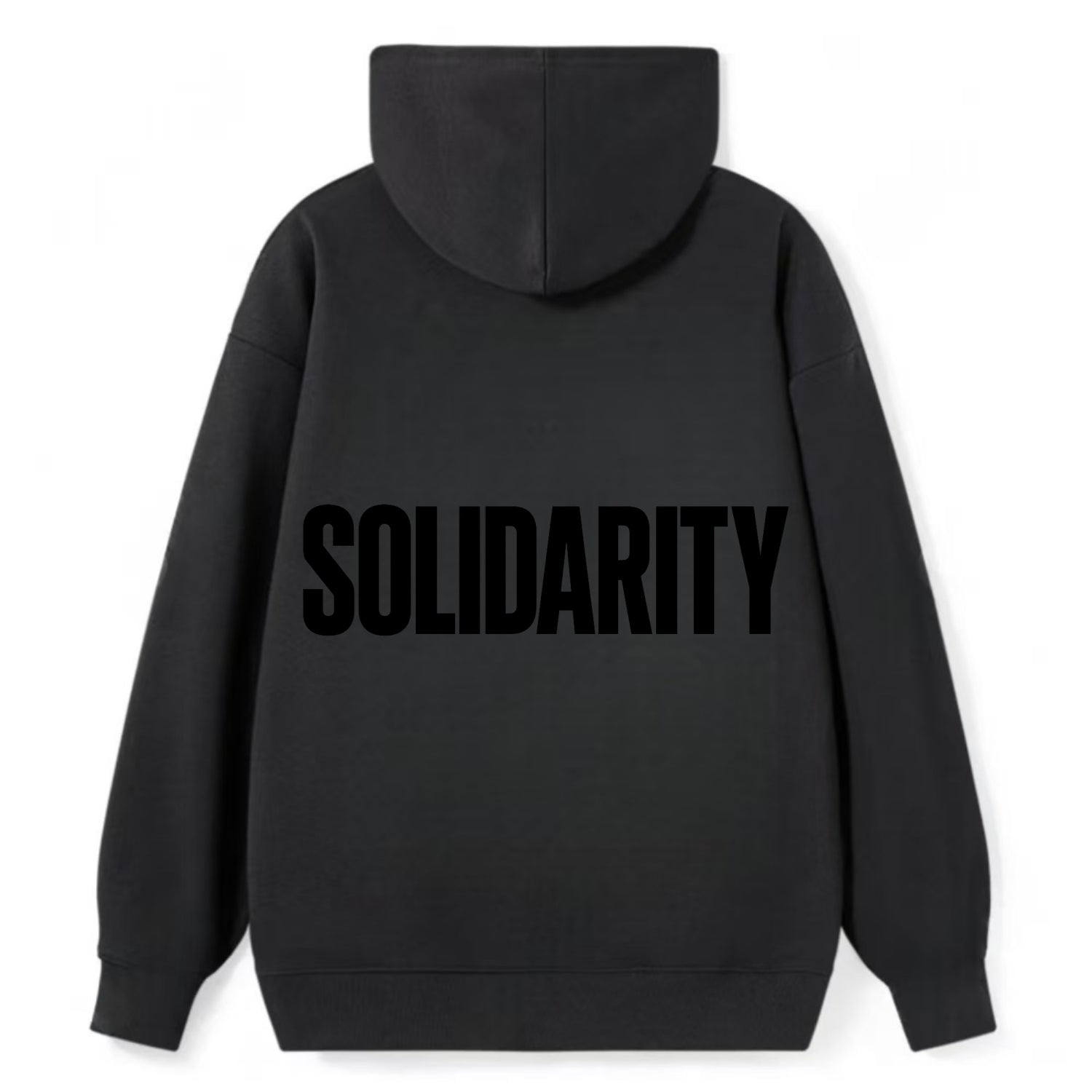 Bold typography design - "SOLIDARITY" - standing together, support - Classic Pullover Hoodie - Black