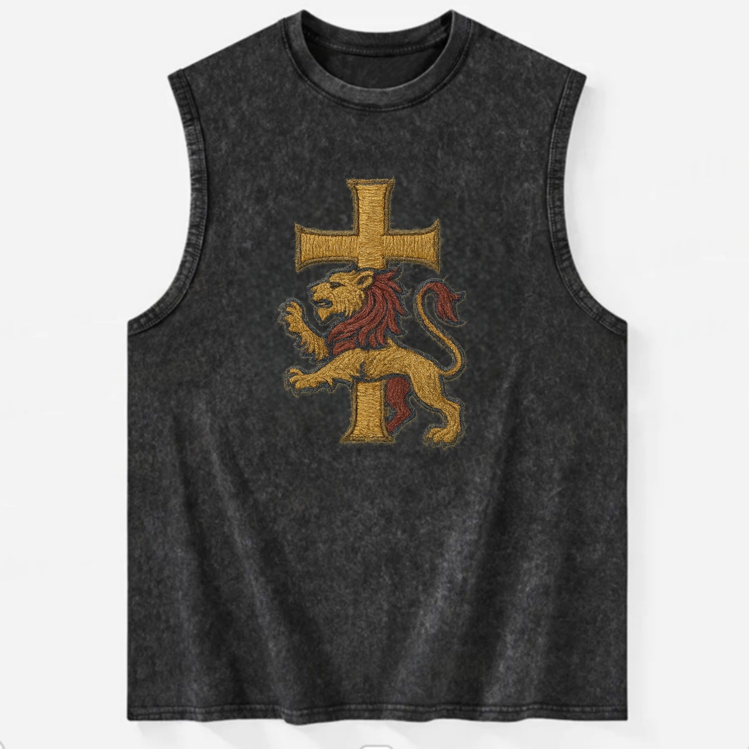Lion and Cross  - Vintage Washed Tank - Black