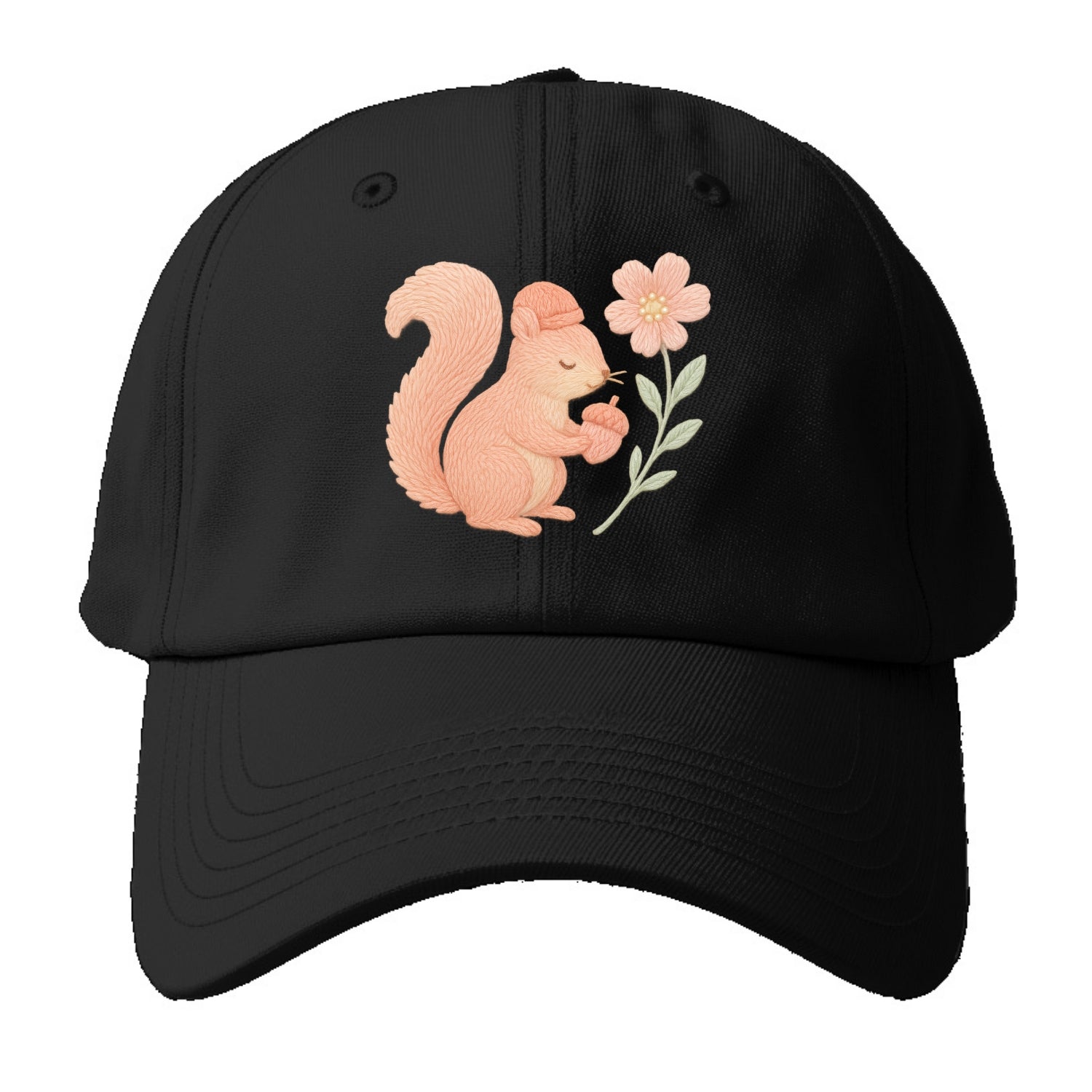 Coral Squirrel - Baseball Cap For Big Heads - Black