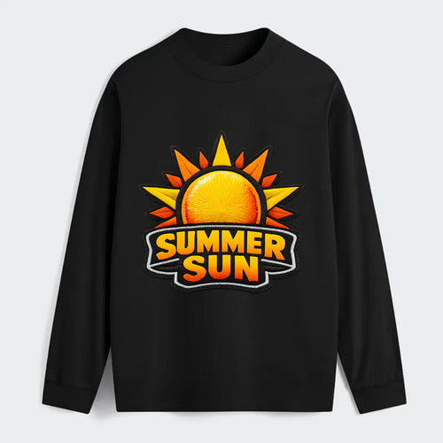 SUMMER SUN - bright sun with rays in yellow and orange , hot season - Classic Long Sleeve Shirt