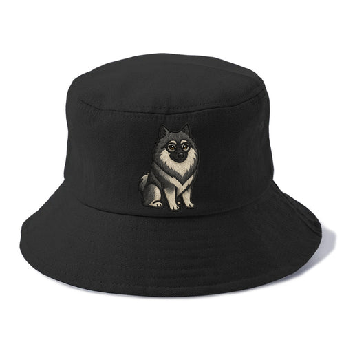 Keeshond - Gray and black spectacles embroidered design - Bucket Hat