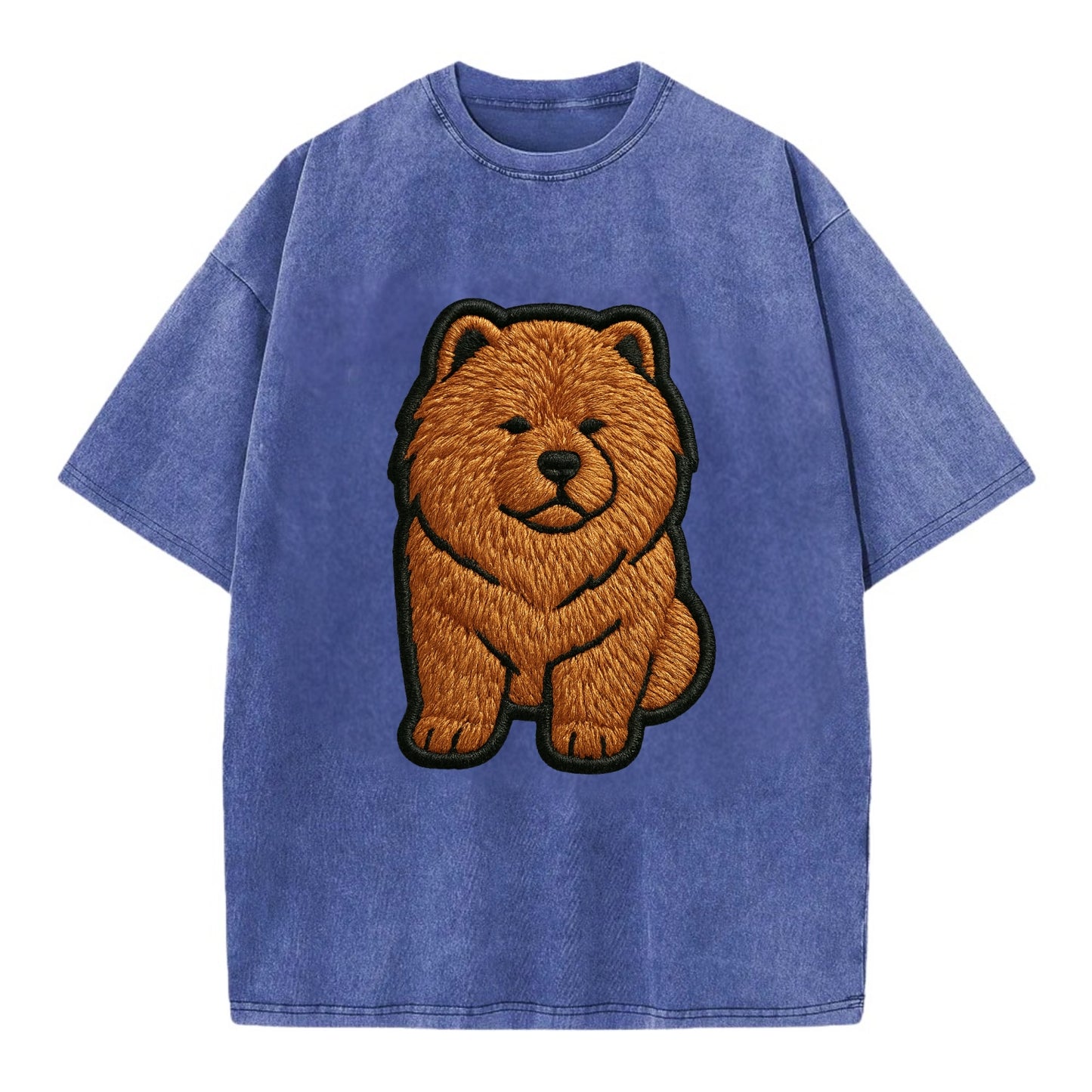 Chow Chow - Trendy lion-mane design with - Vintage T-shirt - Blue
