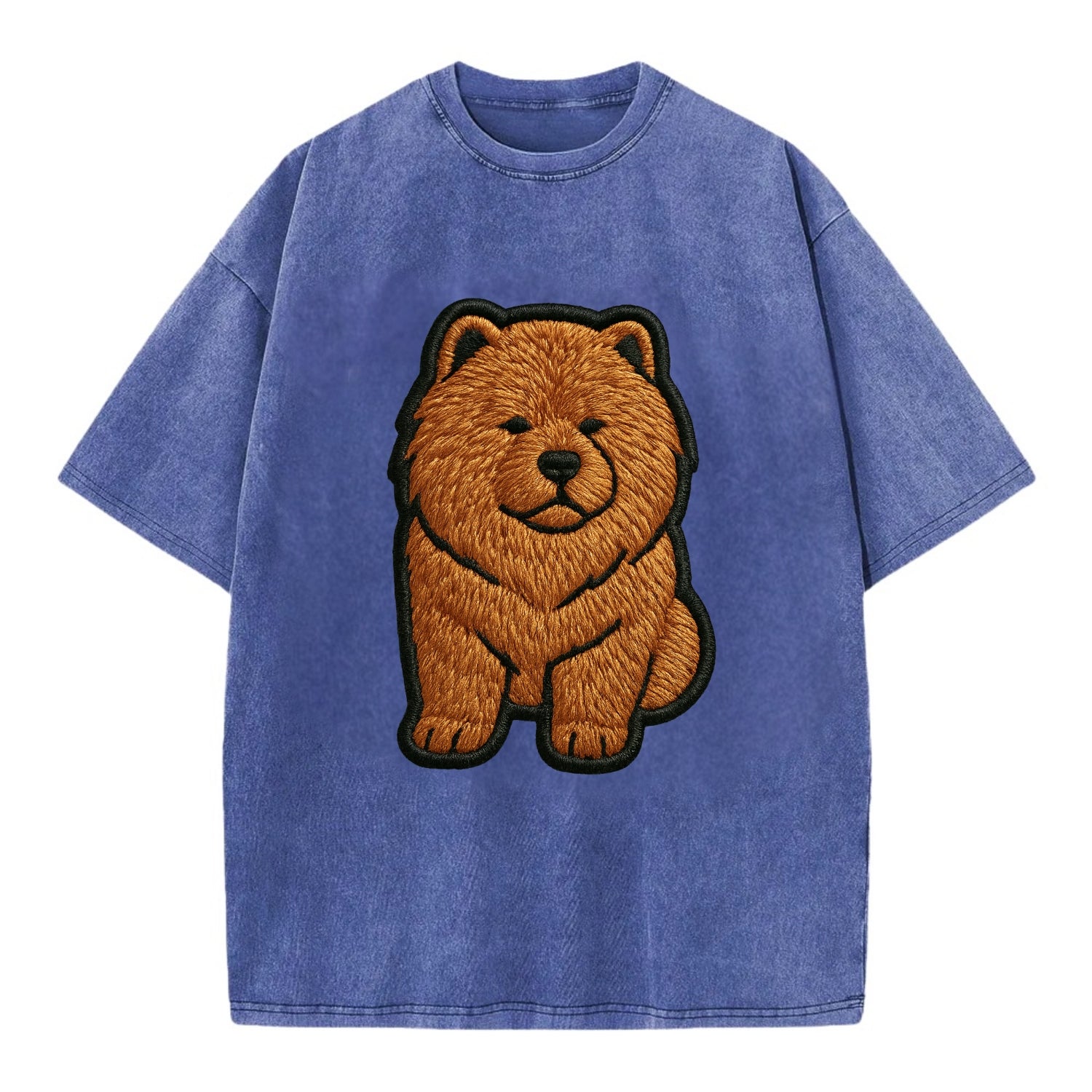 Chow Chow - Trendy lion-mane design with - Vintage T-shirt - Blue