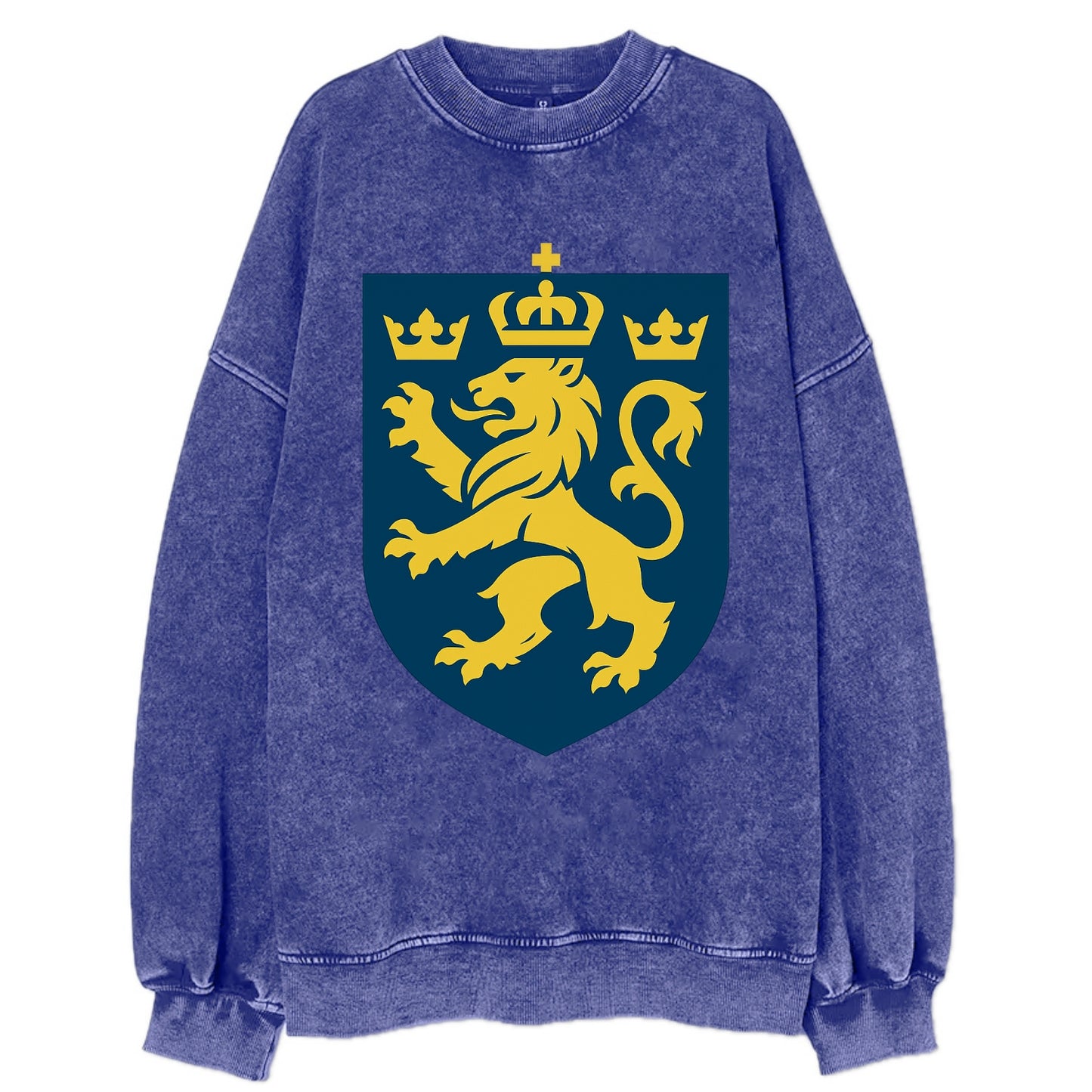 Sweden Three Crowns Emblem  - Vintage Sweatshirt - Blue