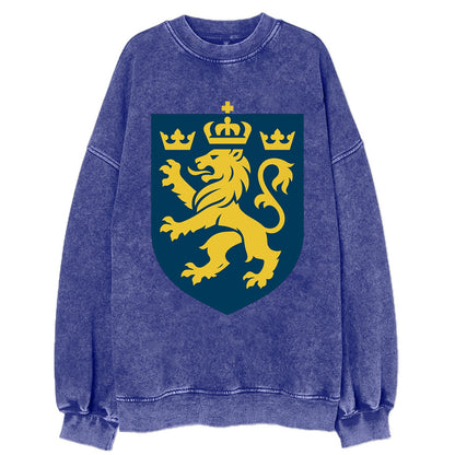 Sweden Three Crowns Emblem  - Vintage Sweatshirt - Blue