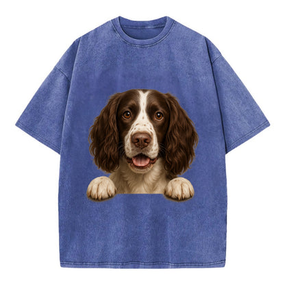 English Springer Spaniel  - Vintage T-shirt - Blue