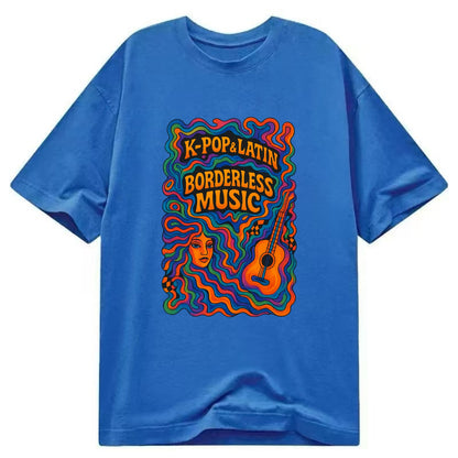 K-Pop and Latin fusion explosion - "Borderless Music" - cross-cultural sounds - Classic T-shirt - Blue