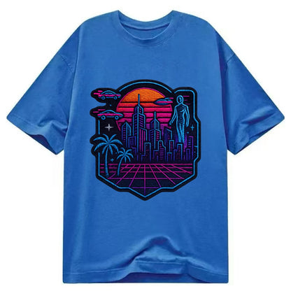 Cyberpunk City - Classic T-shirt - Blue