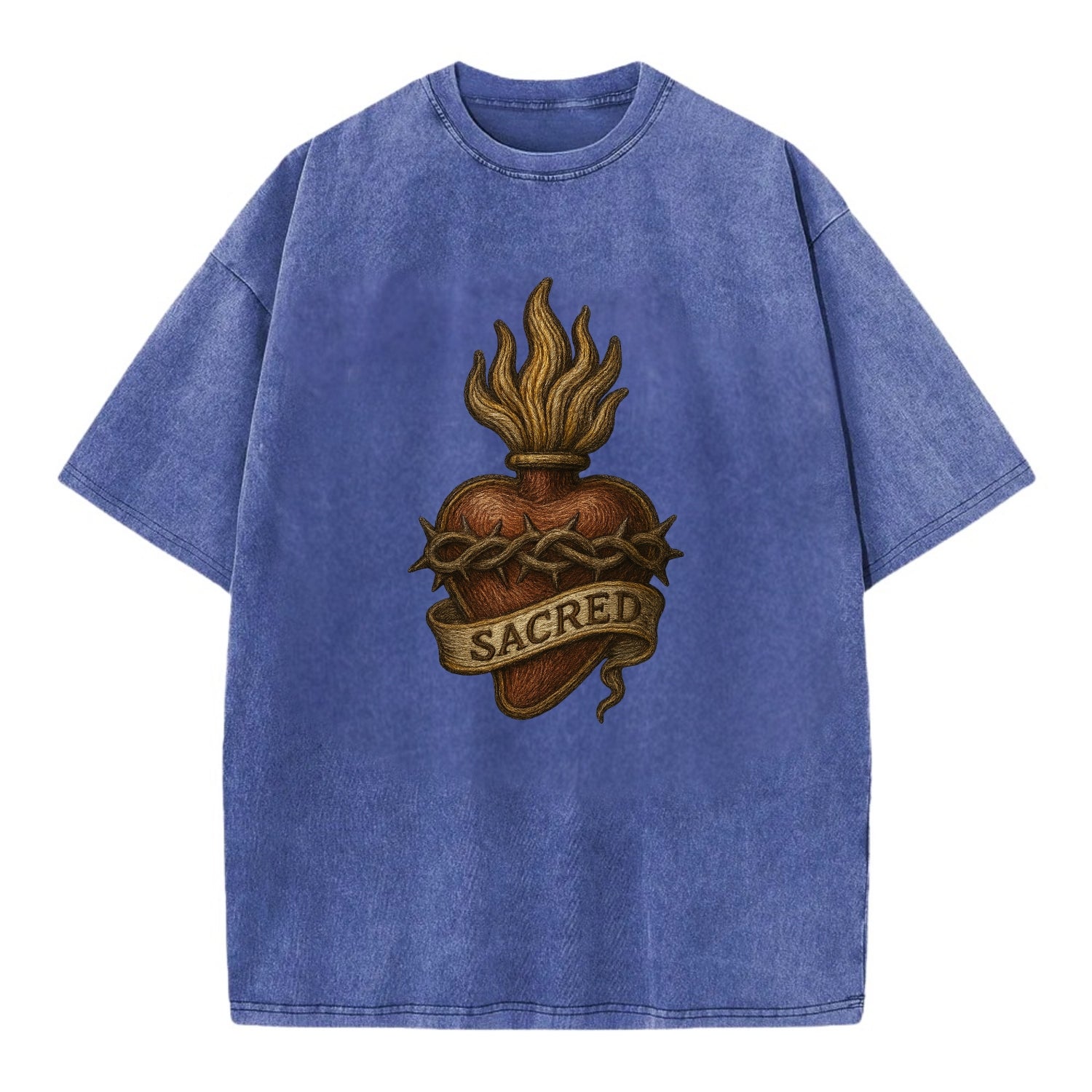 Sacred Heart  - Vintage T-shirt - Blue