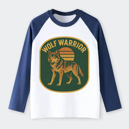 Wolf Warrior  - Raglan Long Sleeve T-Shirt