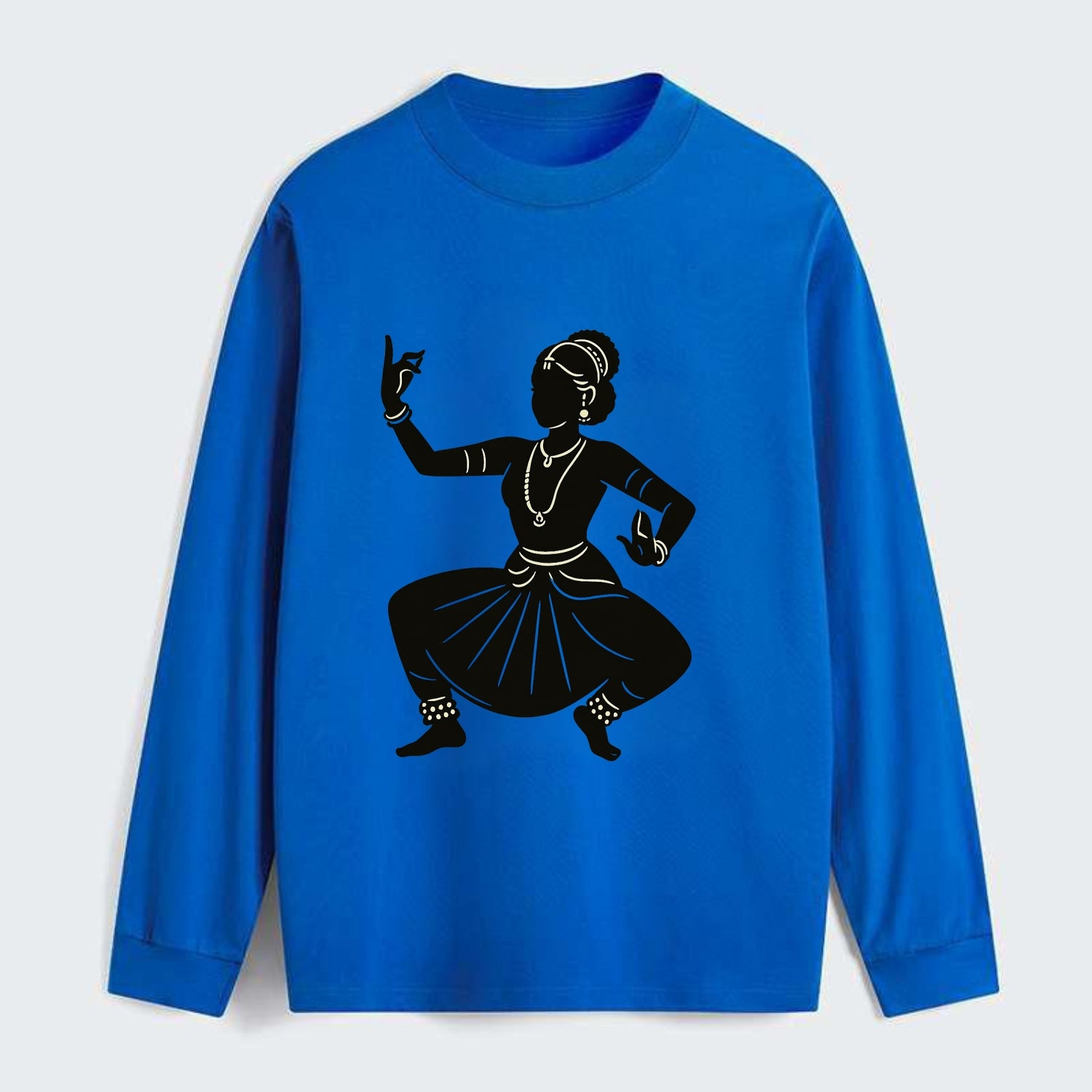 Bharatanatyam classical Indian pose - Classic Long Sleeve Shirt - Blue