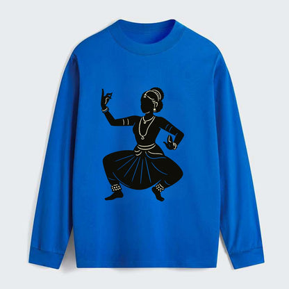 Bharatanatyam classical Indian pose - Classic Long Sleeve Shirt - Blue