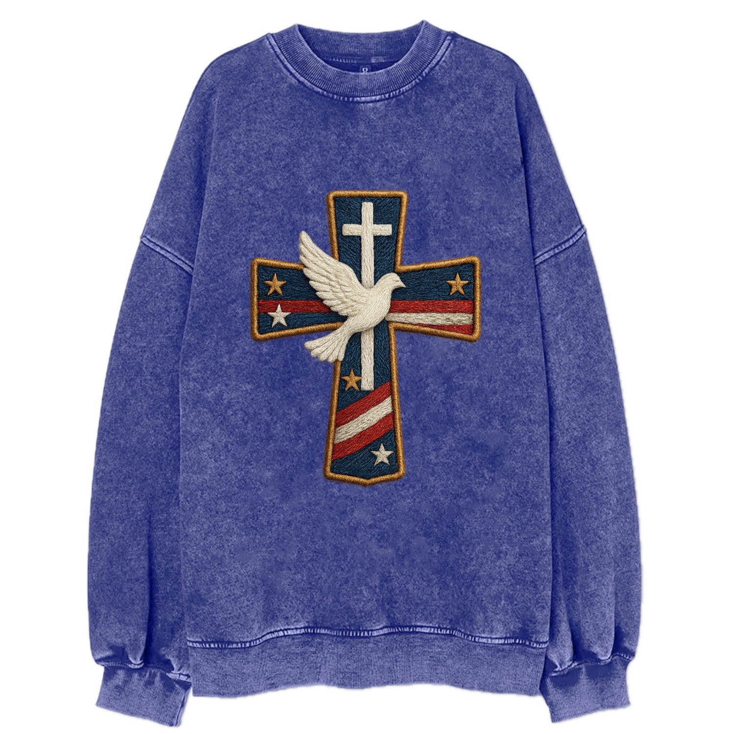 Dove and Cross  - Vintage Sweatshirt - Blue