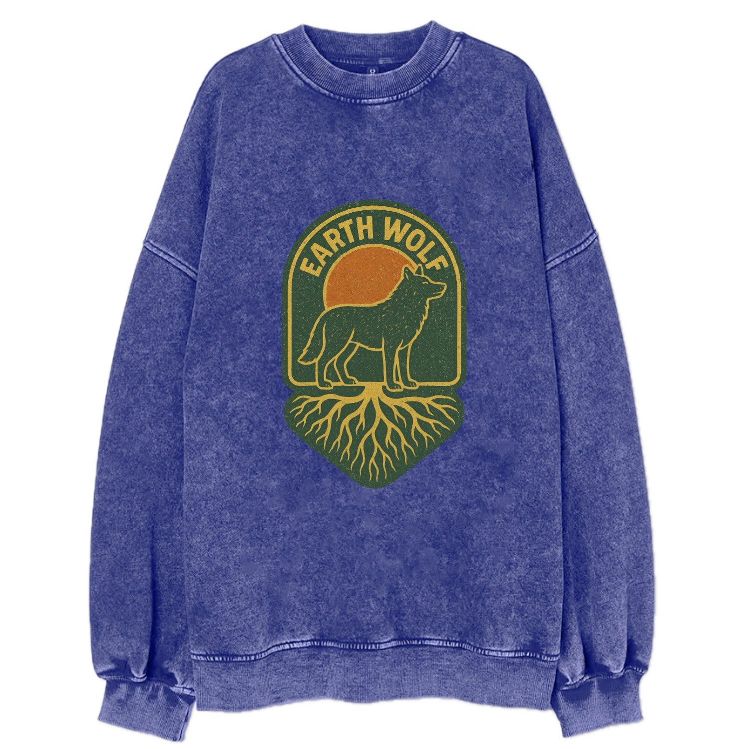 Earth Wolf Roots  - Vintage Sweatshirt - Blue