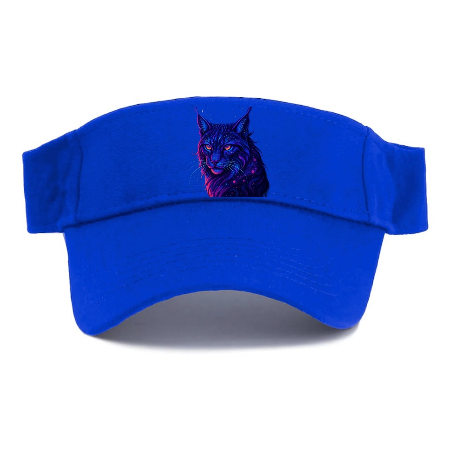 Stealthy lynx with ear tufts forming constellation patterns, nebula spots across the body, - Visor - Blue