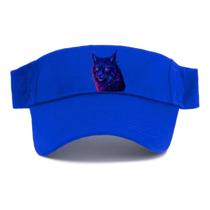 Stealthy lynx with ear tufts forming constellation patterns, nebula spots across the body, - Visor - Blue