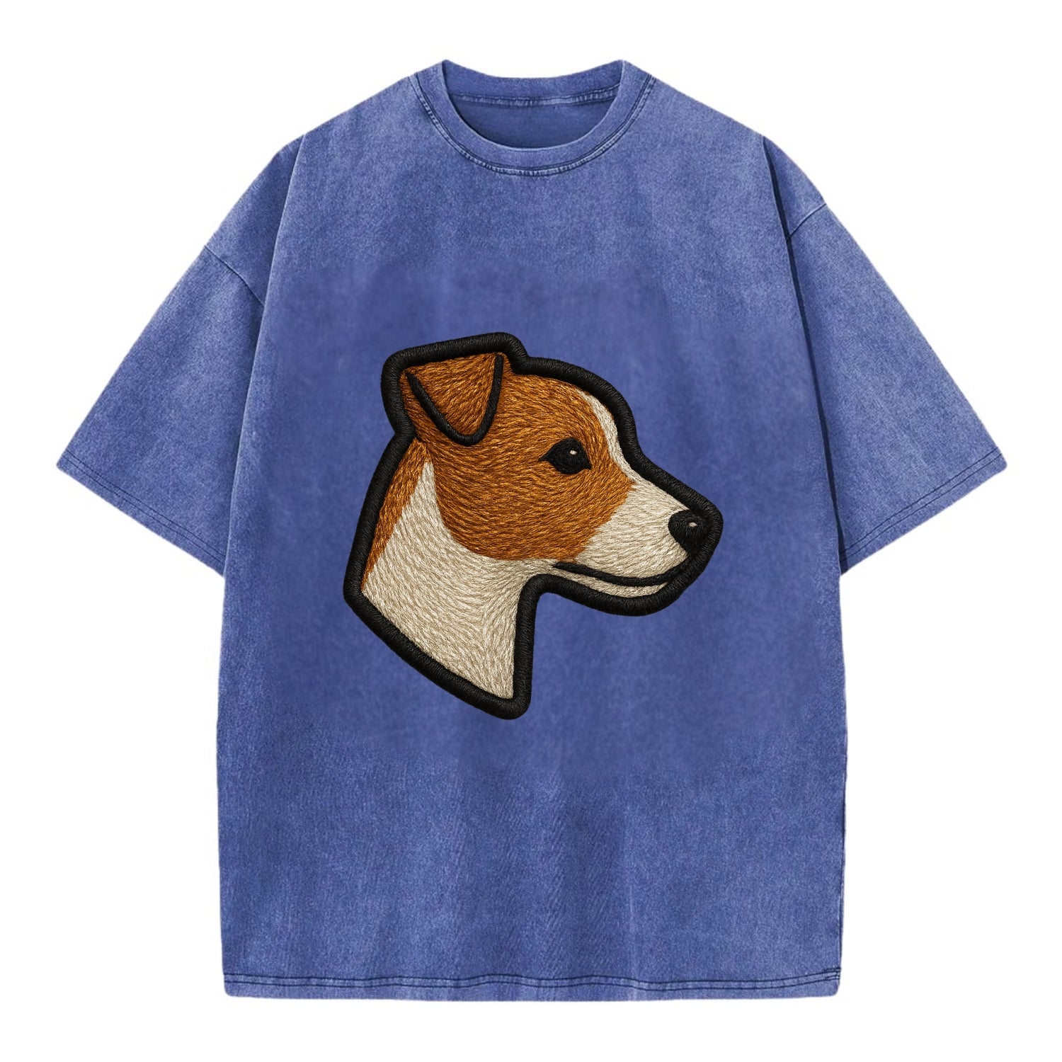 Jack Russell Terrier - Modern small terr - Vintage T-shirt - Blue
